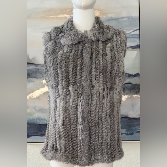 Bagatelle 100% Genuine Rabbit Fur Size S Winter Grey - Picture 3 of 16
